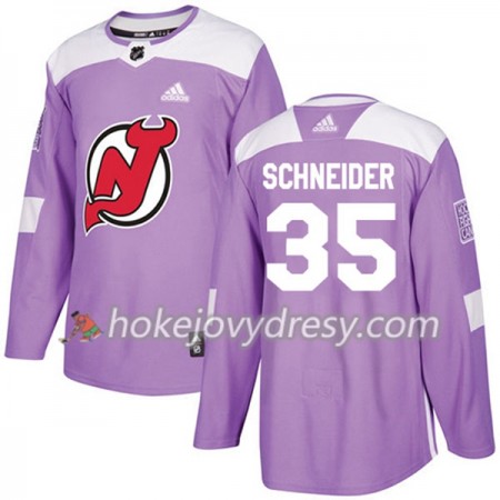 Pánské Hokejový Dres New Jersey Devils Cory Schneider 35 Adidas 2017-2018 Nachová Fights Cancer Practice Authentic